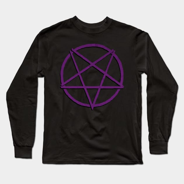 Satanic Panic Purple Pentagram | Hail Satan Long Sleeve T-Shirt by WearSatan